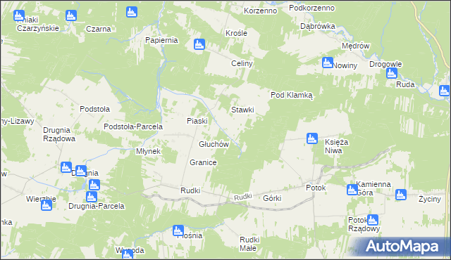 mapa Głuchów-Lasy, Głuchów-Lasy na mapie Targeo