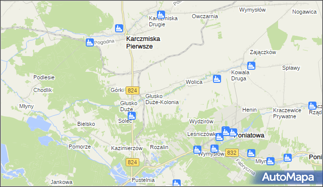 mapa Głusko Małe, Głusko Małe na mapie Targeo