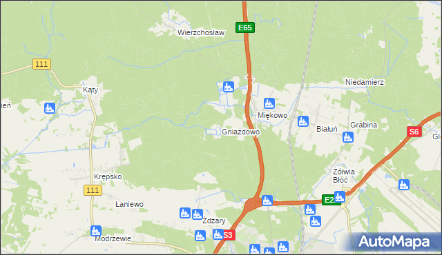 mapa Gniazdowo gmina Goleniów, Gniazdowo gmina Goleniów na mapie Targeo