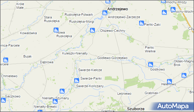 mapa Godlewo-Gorzejewo, Godlewo-Gorzejewo na mapie Targeo