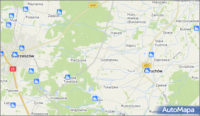 mapa Godziętowy, Godziętowy na mapie Targeo