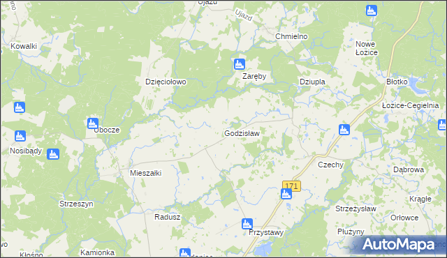 mapa Godzisław, Godzisław na mapie Targeo