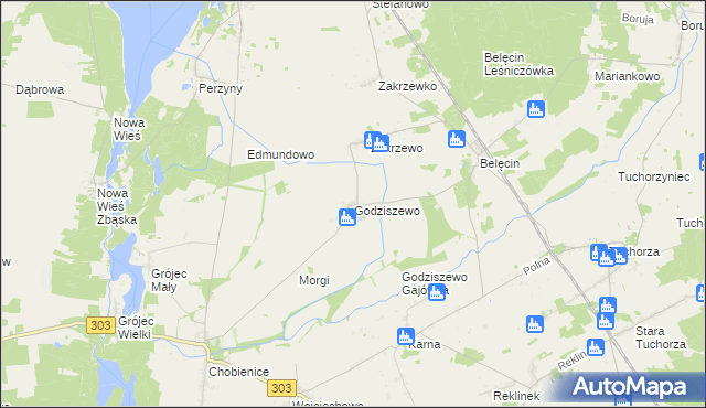 mapa Godziszewo gmina Siedlec, Godziszewo gmina Siedlec na mapie Targeo