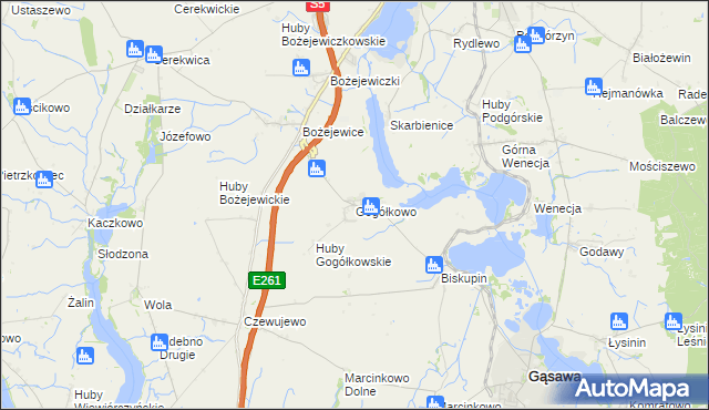 mapa Gogółkowo, Gogółkowo na mapie Targeo