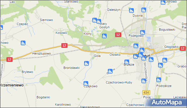mapa Gola gmina Gostyń, Gola gmina Gostyń na mapie Targeo