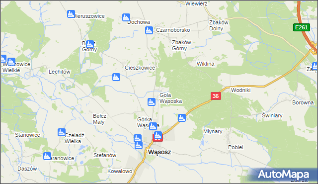 mapa Gola Wąsoska, Gola Wąsoska na mapie Targeo