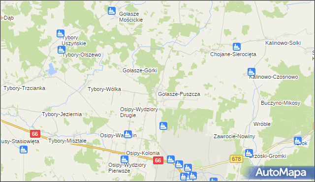 mapa Gołasze-Puszcza, Gołasze-Puszcza na mapie Targeo
