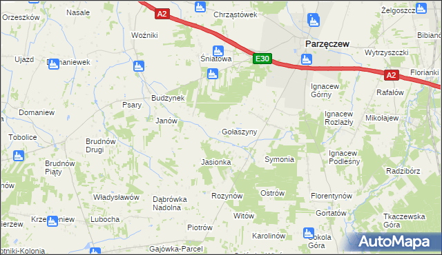 mapa Gołaszyny, Gołaszyny na mapie Targeo
