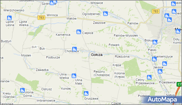 mapa Gołcza, Gołcza na mapie Targeo