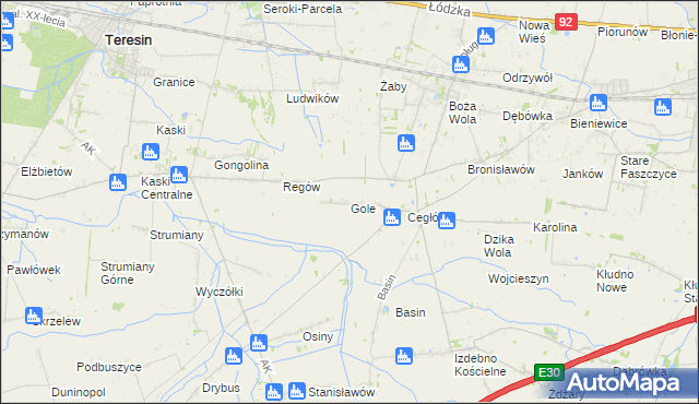 mapa Gole gmina Baranów, Gole gmina Baranów na mapie Targeo