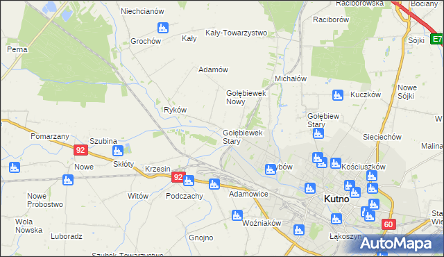 mapa Gołębiewek Stary, Gołębiewek Stary na mapie Targeo