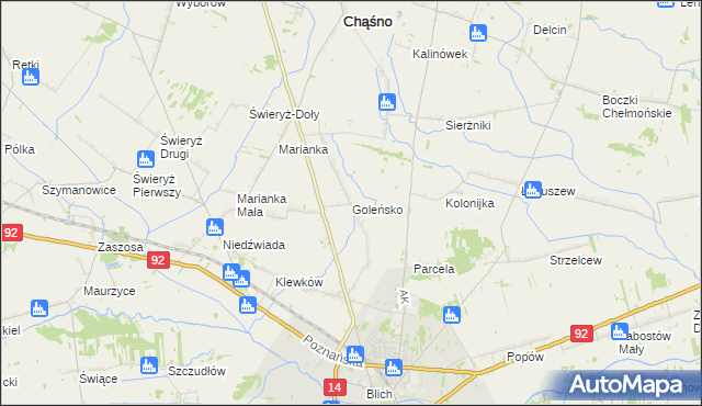 mapa Goleńsko, Goleńsko na mapie Targeo