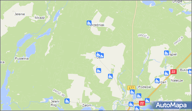 mapa Golin gmina Człopa, Golin gmina Człopa na mapie Targeo