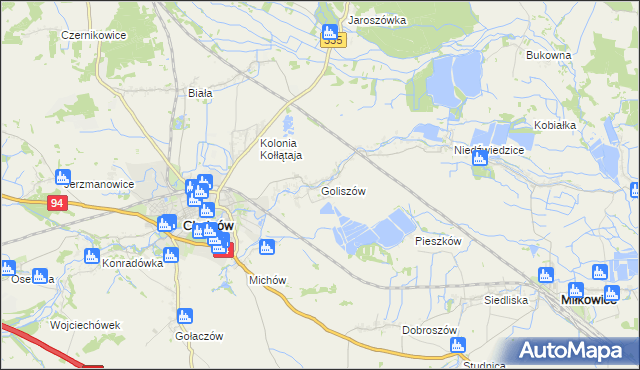 mapa Goliszów, Goliszów na mapie Targeo