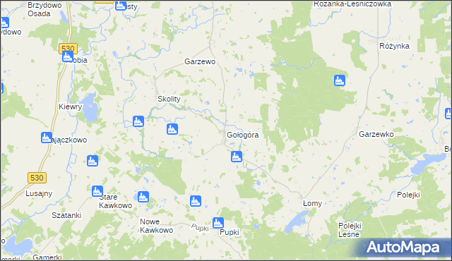 mapa Gołogóra gmina Świątki, Gołogóra gmina Świątki na mapie Targeo