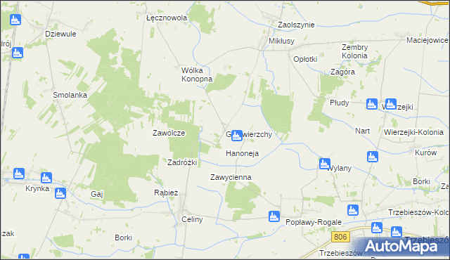 mapa Gołowierzchy, Gołowierzchy na mapie Targeo