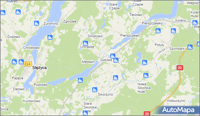 mapa Gołubie, Gołubie na mapie Targeo