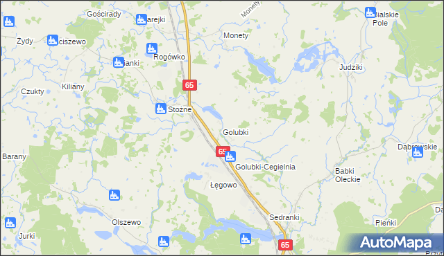 mapa Golubki, Golubki na mapie Targeo