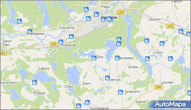 mapa Góra gmina Sieraków, Góra gmina Sieraków na mapie Targeo