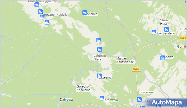 mapa Górecko Stare, Górecko Stare na mapie Targeo