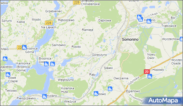 mapa Goręczyno, Goręczyno na mapie Targeo