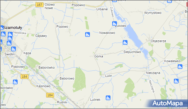 mapa Górka gmina Oborniki, Górka gmina Oborniki na mapie Targeo