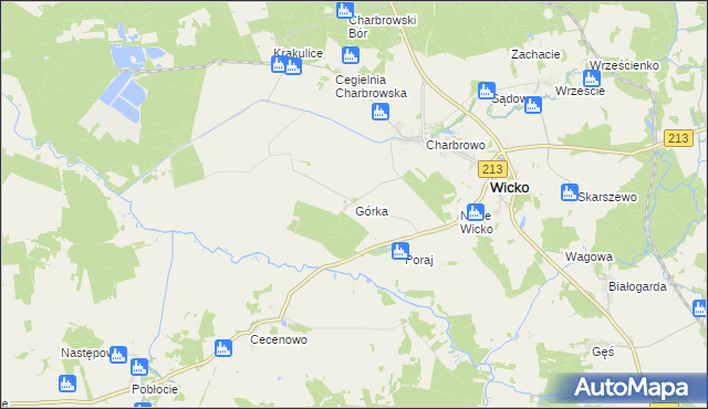 mapa Górka gmina Wicko, Górka gmina Wicko na mapie Targeo