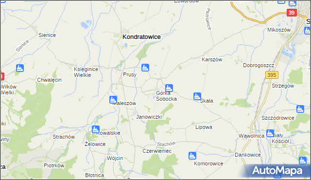 mapa Górka Sobocka, Górka Sobocka na mapie Targeo