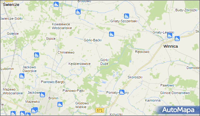 mapa Górki Duże gmina Winnica, Górki Duże gmina Winnica na mapie Targeo