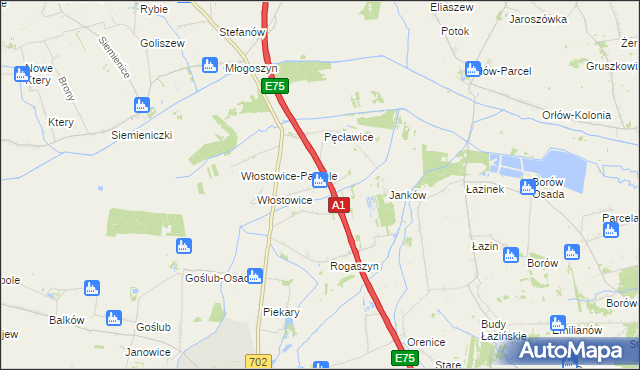 mapa Górki Pęcławskie, Górki Pęcławskie na mapie Targeo