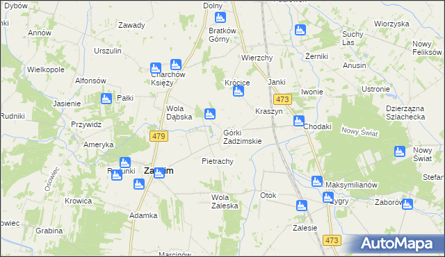 mapa Górki Zadzimskie, Górki Zadzimskie na mapie Targeo