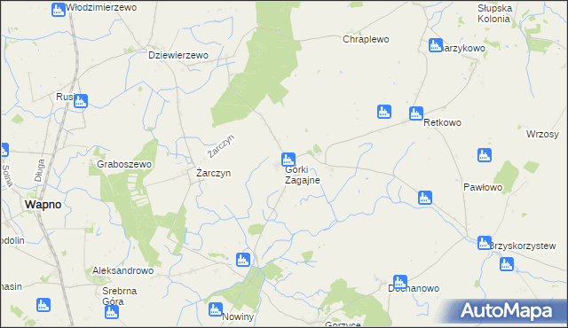 mapa Górki Zagajne, Górki Zagajne na mapie Targeo