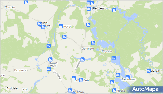 mapa Goruńsko, Goruńsko na mapie Targeo