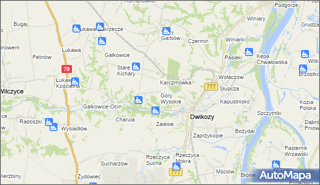 mapa Góry Wysokie, Góry Wysokie na mapie Targeo