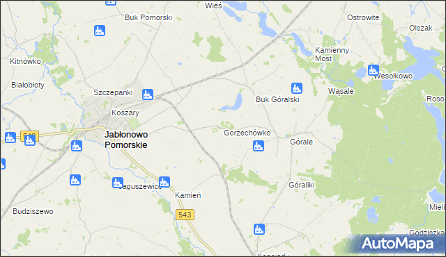 mapa Gorzechówko, Gorzechówko na mapie Targeo