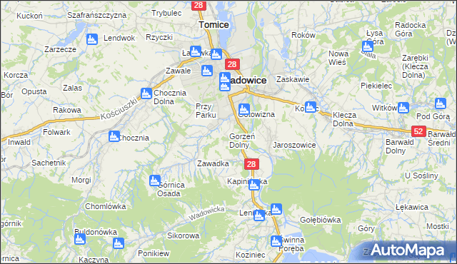 mapa Gorzeń Dolny, Gorzeń Dolny na mapie Targeo