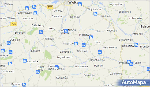 mapa Gorzków gmina Kazimierza Wielka, Gorzków gmina Kazimierza Wielka na mapie Targeo