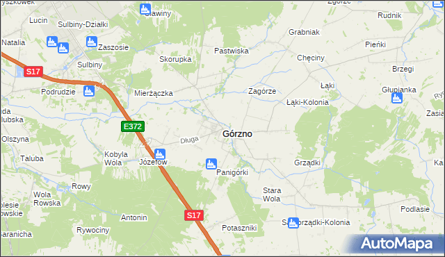 mapa Górzno powiat garwoliński, Górzno powiat garwoliński na mapie Targeo