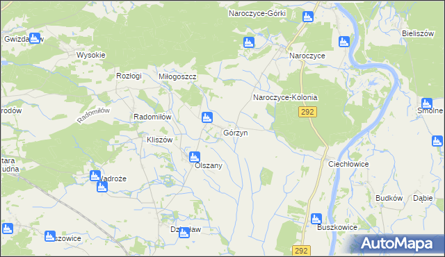 mapa Górzyn gmina Rudna, Górzyn gmina Rudna na mapie Targeo