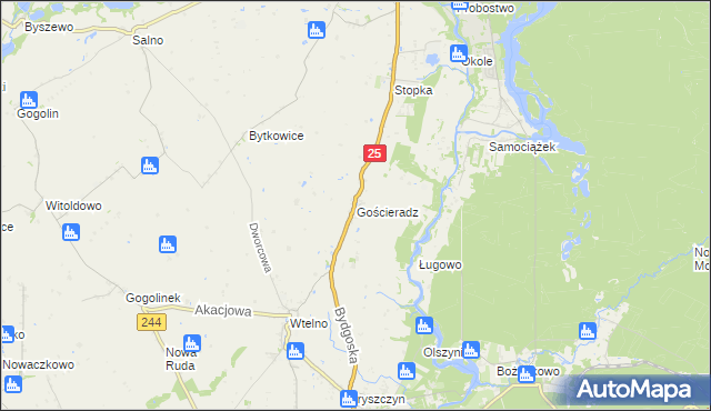 mapa Gościeradz, Gościeradz na mapie Targeo
