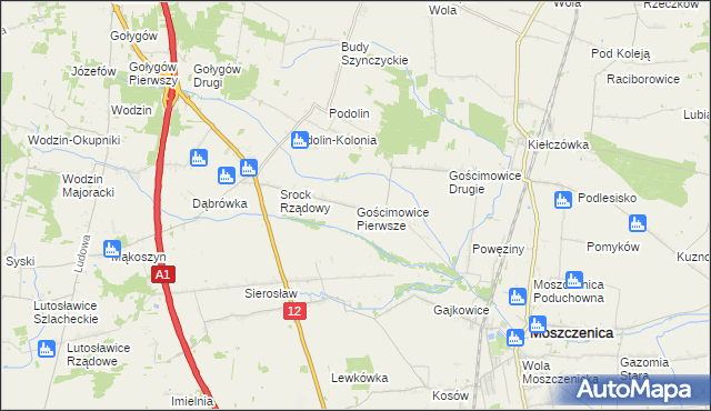 mapa Gościmowice Pierwsze, Gościmowice Pierwsze na mapie Targeo