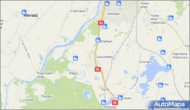 mapa Gościszewo, Gościszewo na mapie Targeo