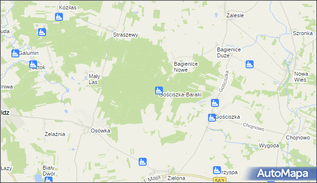 mapa Gościszka-Baraki, Gościszka-Baraki na mapie Targeo
