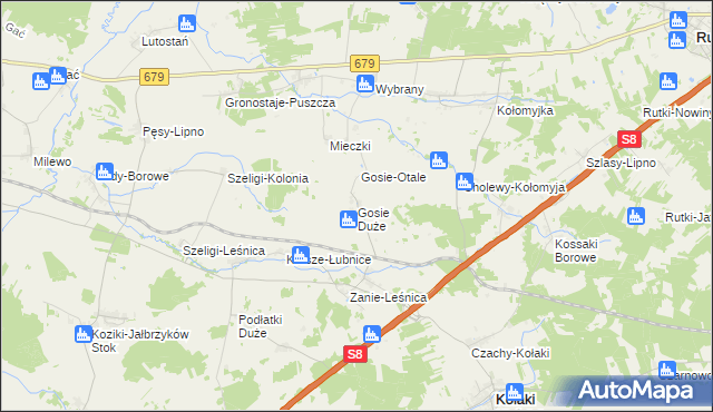 mapa Gosie Duże, Gosie Duże na mapie Targeo