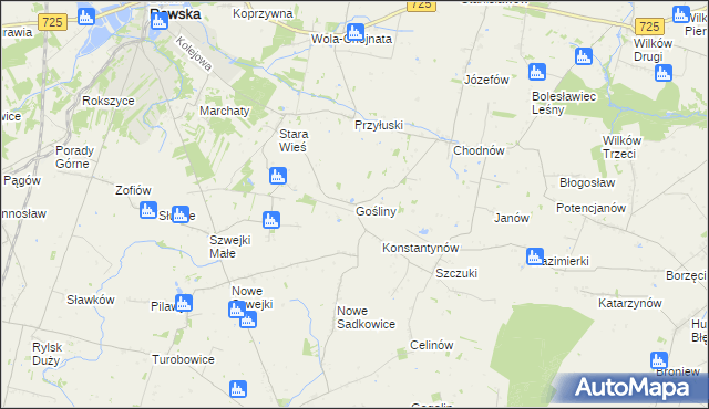 mapa Gośliny, Gośliny na mapie Targeo