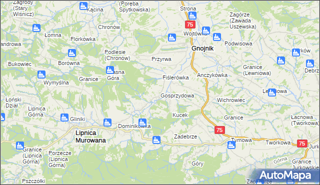 mapa Gosprzydowa, Gosprzydowa na mapie Targeo