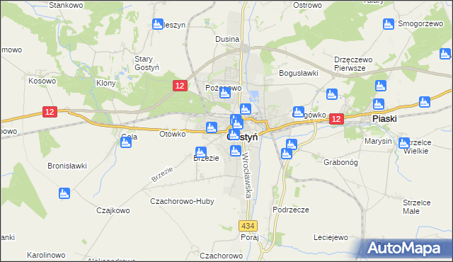 mapa Gostyń, Gostyń na mapie Targeo