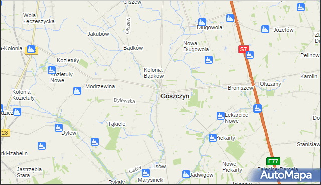 mapa Goszczyn powiat grójecki, Goszczyn powiat grójecki na mapie Targeo