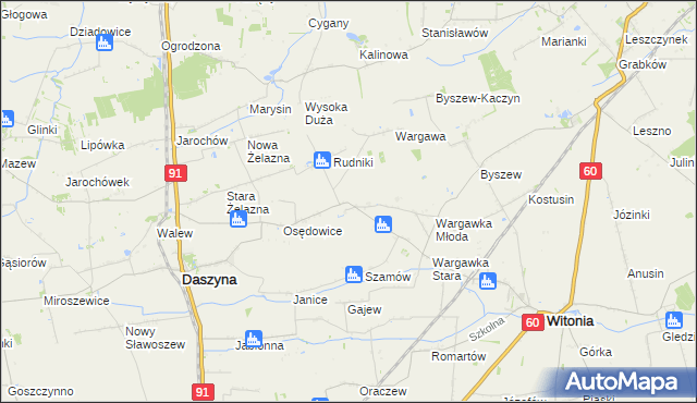 mapa Gozdków gmina Witonia, Gozdków gmina Witonia na mapie Targeo
