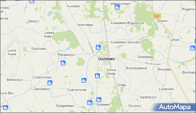 mapa Gozdowo powiat sierpecki, Gozdowo powiat sierpecki na mapie Targeo